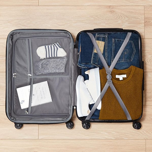 Expandable Hardside Carry-On Luggage, Suitcase with Wheels, 21-Inch Spinner with Four Spinner Wheels and Scratch-Resistant Surface, Black - Image 3