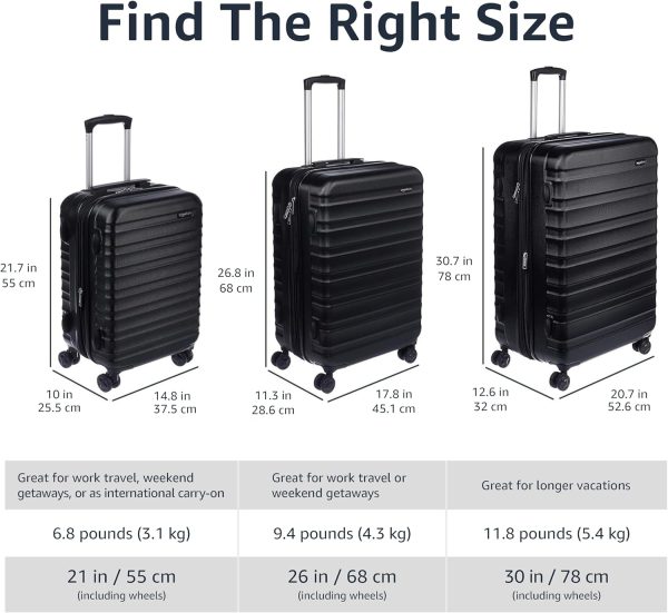 Expandable Hardside Carry-On Luggage, Suitcase with Wheels, 21-Inch Spinner with Four Spinner Wheels and Scratch-Resistant Surface, Black - Image 5