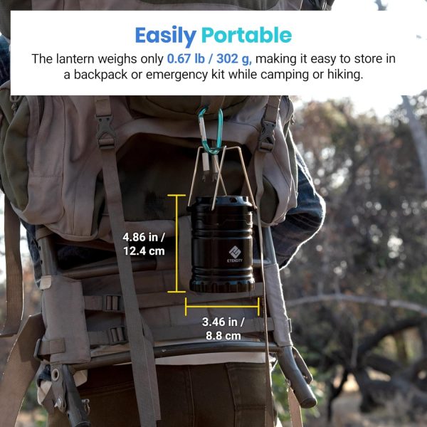 Etekcity Camping Lanterns for Power Outages 4 Pack, Flashlight for Camping Essentials, Emergency Led Battery Operated Lights, Survival Kit and Gear for Hurricane, Black - Image 3