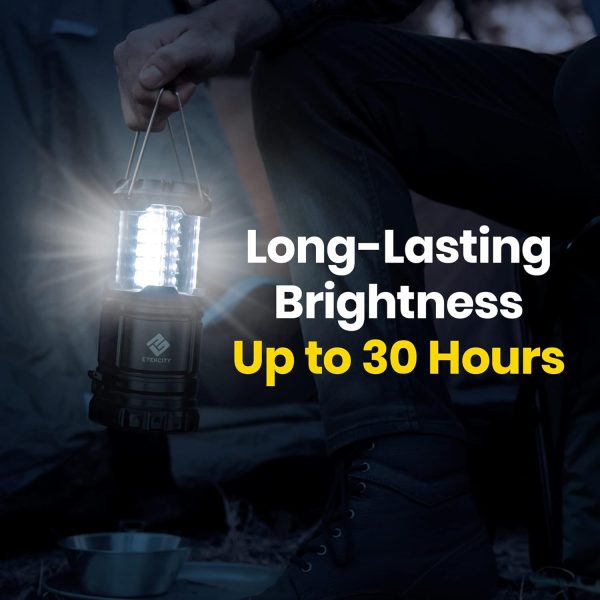 Etekcity Lantern Camping Essentials , Led Flashlight for Power Outages, Battery Operated Lights for Emergency Supplies, Survival Kit and Gear for Hurricane, 2 Pack, Black - Image 6