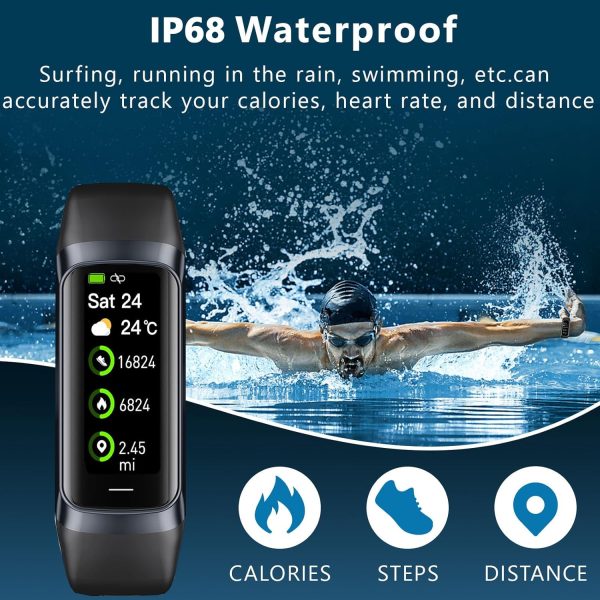 Fitness Tracker with 24/7 Heart Rate Blood Oxygen Sleep Monitor,Activity Tracker with 1.1" AMOLED Touch Color Screen, Multiple Sport Modes Step Counter,IP68 Waterproof for Andriod iPhone Women Men - Image 3