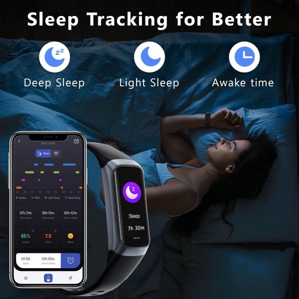 Fitness Tracker with 24/7 Heart Rate Blood Oxygen Sleep Monitor,Activity Tracker with 1.1" AMOLED Touch Color Screen, Multiple Sport Modes Step Counter,IP68 Waterproof for Andriod iPhone Women Men - Image 4