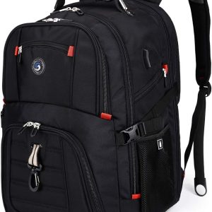 SHRRADOO Extra Large 50L Travel Laptop Backpack with USB Charging Port, College Backpack Airline Approved Business Work Bag Fits 17 Inch Computer for Men Women