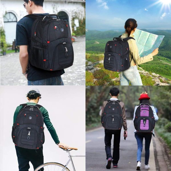 SHRRADOO Extra Large 50L Travel Laptop Backpack with USB Charging Port, College Backpack Airline Approved Business Work Bag Fits 17 Inch Computer for Men Women - Image 7