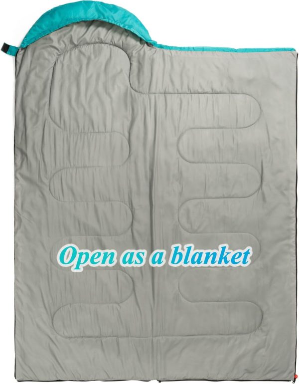 Sleeping Bag - 3 Seasons for Adults Kids Boys Girls Camping Hiking - Warm Cold Weather Lightweight Portable with Compression Bag for Backpacking in Spring, Summer, Fall and Winter - Image 5