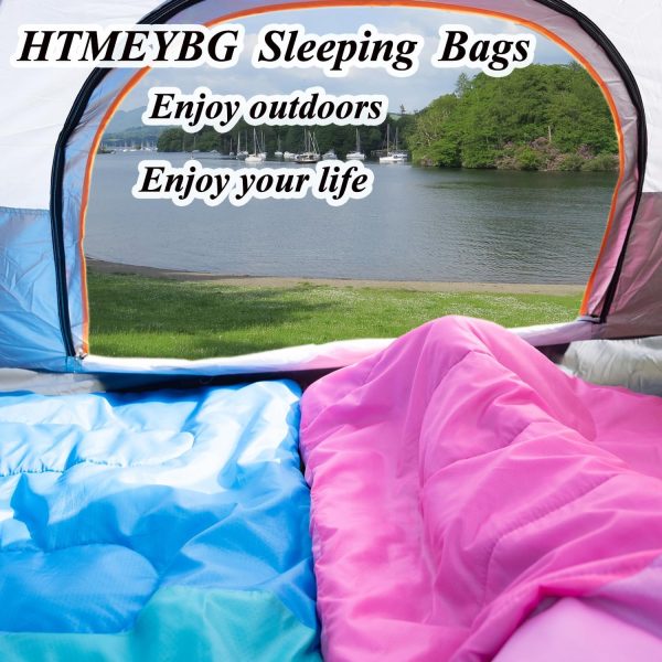 Sleeping Bag - 3 Seasons for Adults Kids Boys Girls Camping Hiking - Warm Cold Weather Lightweight Portable with Compression Bag for Backpacking in Spring, Summer, Fall and Winter - Image 6