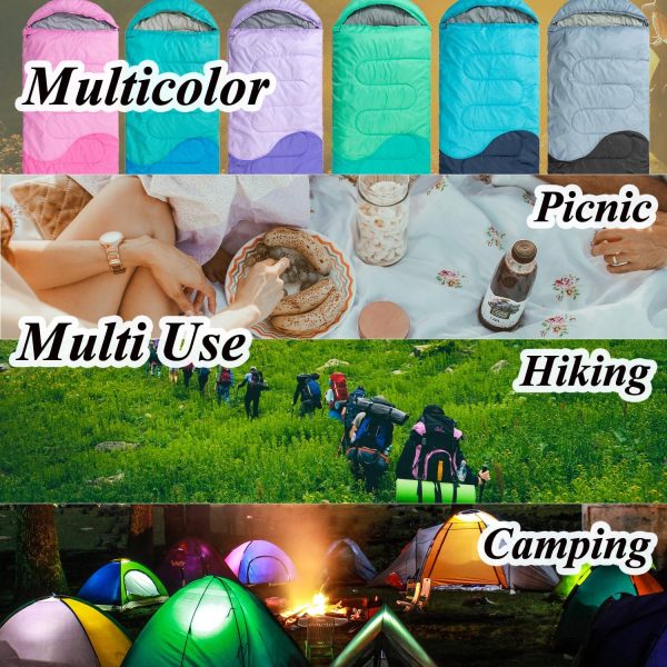 Sleeping Bag - 3 Seasons for Adults Kids Boys Girls Camping Hiking - Warm Cold Weather Lightweight Portable with Compression Bag for Backpacking in Spring, Summer, Fall and Winter - Image 7