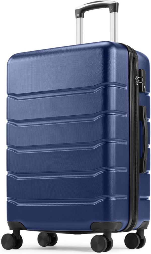 24 inch Luggage, Hard Shell ABS Suitcase with Double Spinner Wheels, Lightweight Expandable Rolling Luggage with TSA Lock