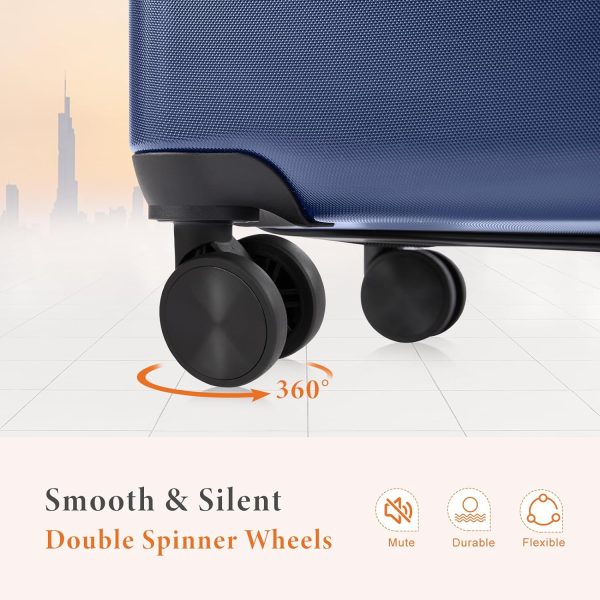 24 inch Luggage, Hard Shell ABS Suitcase with Double Spinner Wheels, Lightweight Expandable Rolling Luggage with TSA Lock - Image 4