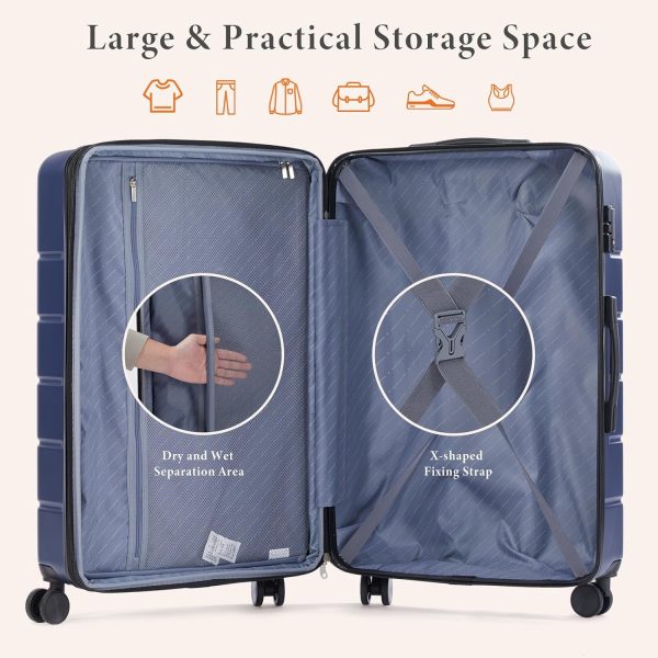 24 inch Luggage, Hard Shell ABS Suitcase with Double Spinner Wheels, Lightweight Expandable Rolling Luggage with TSA Lock - Image 5