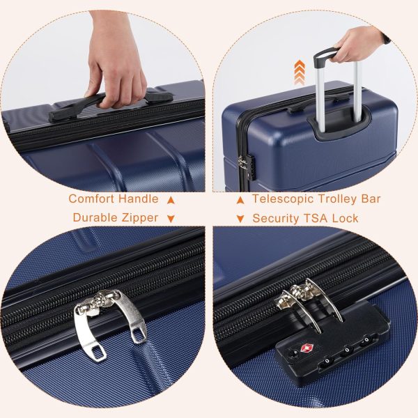 24 inch Luggage, Hard Shell ABS Suitcase with Double Spinner Wheels, Lightweight Expandable Rolling Luggage with TSA Lock - Image 6