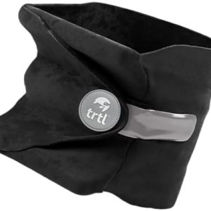 trtl Travel and Airplane Pillow - Real Sleeping Experience on Long Flights - Neck and Shoulder Support - Super-Soft, Lightweight, Easy-to-Carry, and Machine-Washable Flight Pillow