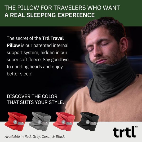 trtl Travel and Airplane Pillow - Real Sleeping Experience on Long Flights - Neck and Shoulder Support - Super-Soft, Lightweight, Easy-to-Carry, and Machine-Washable Flight Pillow - Image 3