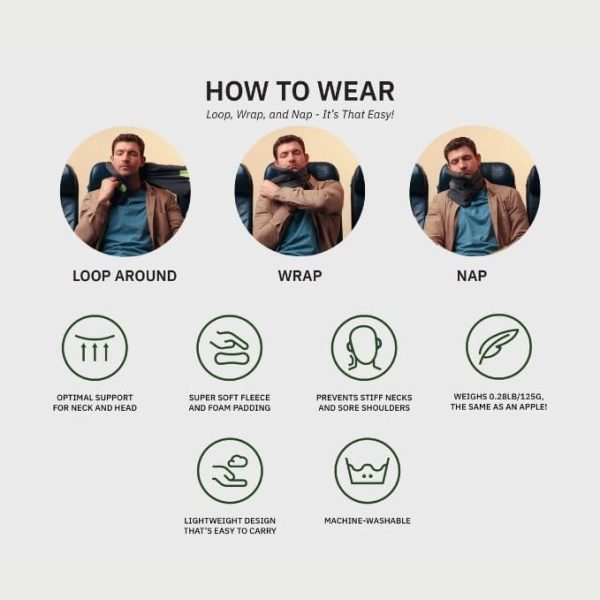 trtl Travel and Airplane Pillow - Real Sleeping Experience on Long Flights - Neck and Shoulder Support - Super-Soft, Lightweight, Easy-to-Carry, and Machine-Washable Flight Pillow - Image 5